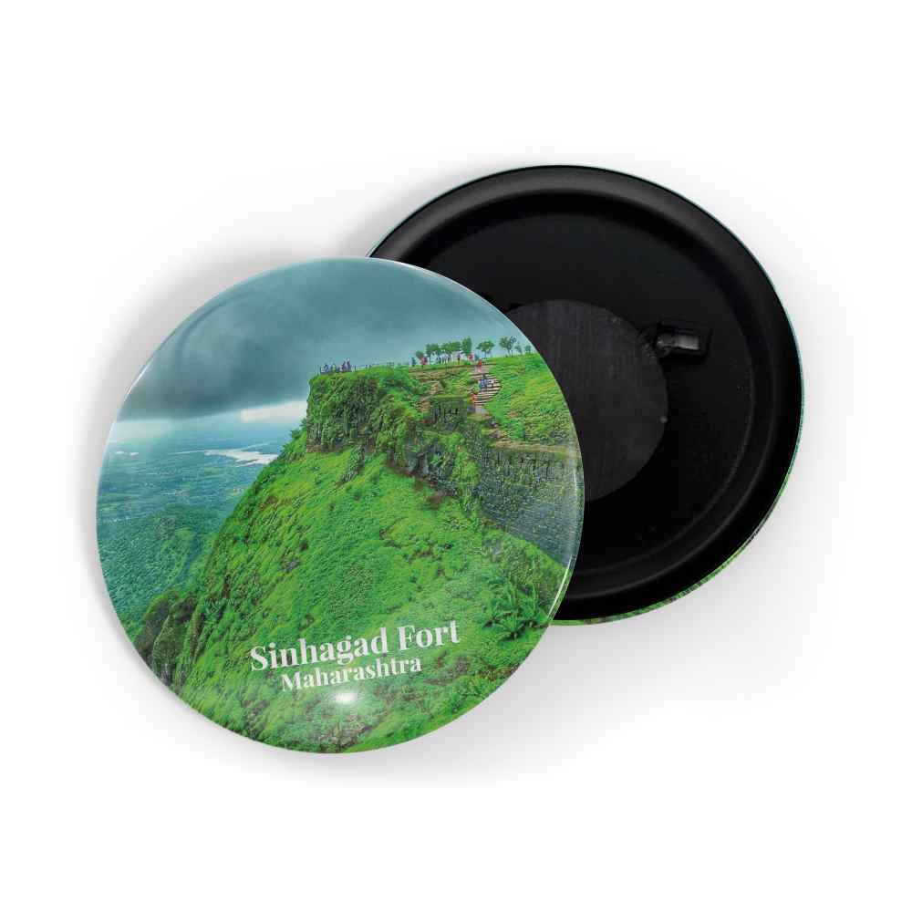 dhcrafts Fridge Magnet Multicolor Maharastra Sinhagad Fort D2 Glossy Finish Design Pack of 1